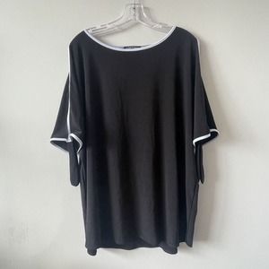 Lisette Montreal Top Women's Cold Shoulder Black Blouse Shirt Stretch S-1271